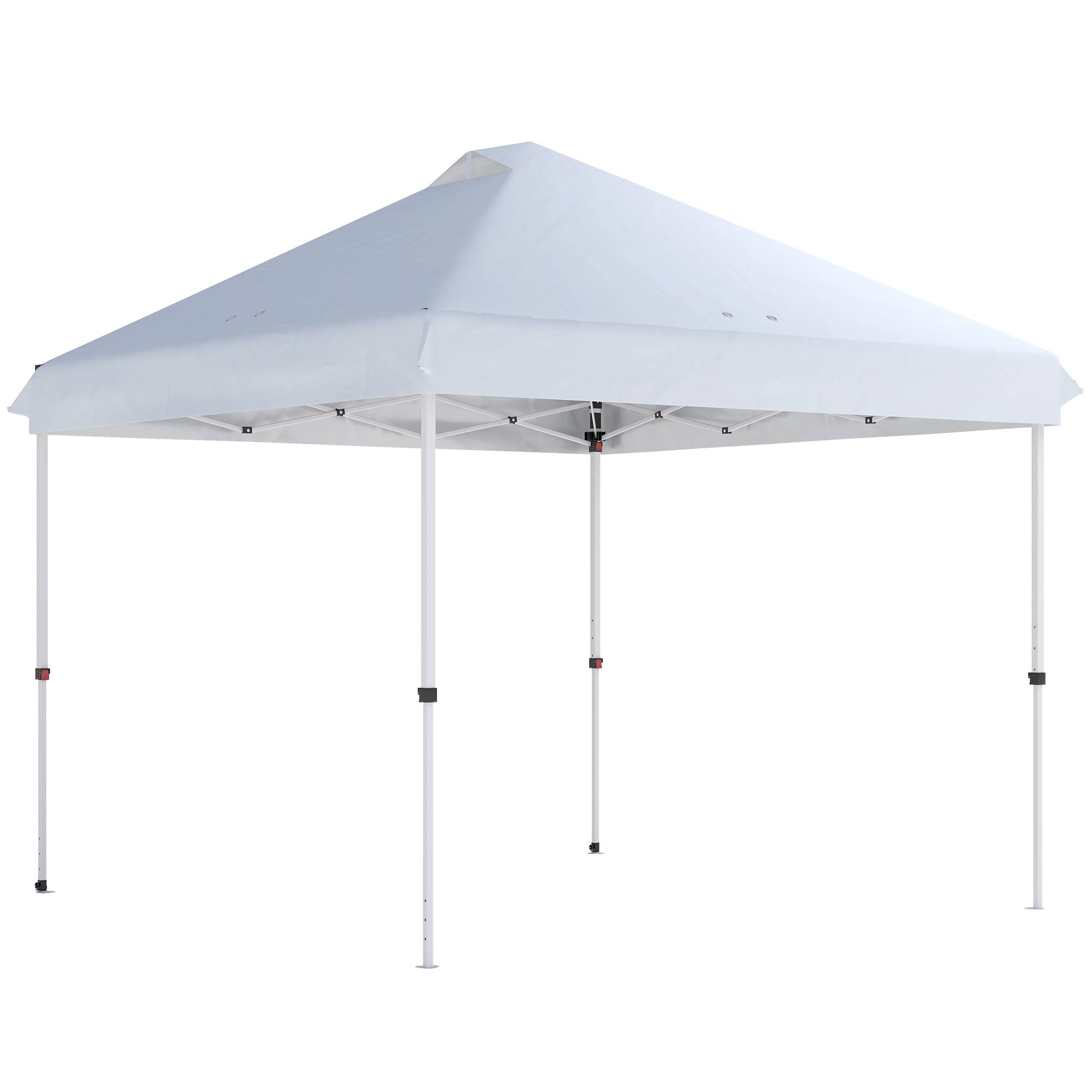 Outsunny - Tonnelle pliante 3x3m - pop-up - roues - hauteur réglable - protection solaire - tissu oxford et métal - blanc - Outsunny - Image 1