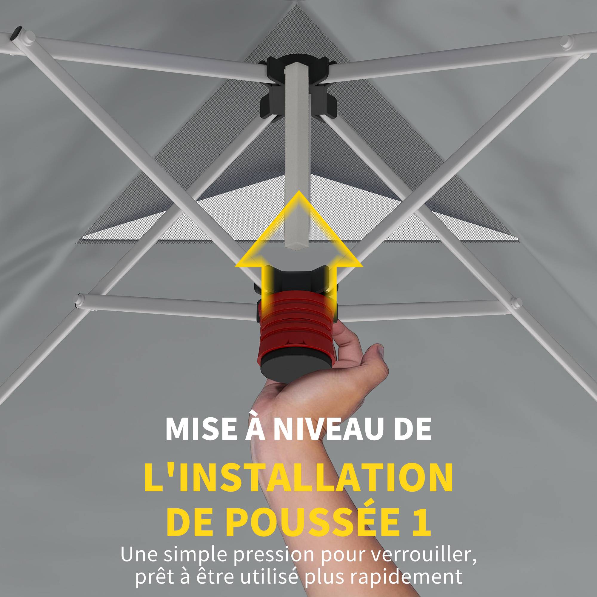 Outsunny - Tonnelle pliante 3x3m - pop-up - roues - hauteur réglable - protection solaire - tissu oxford et métal - blanc - Outsunny - Image 8