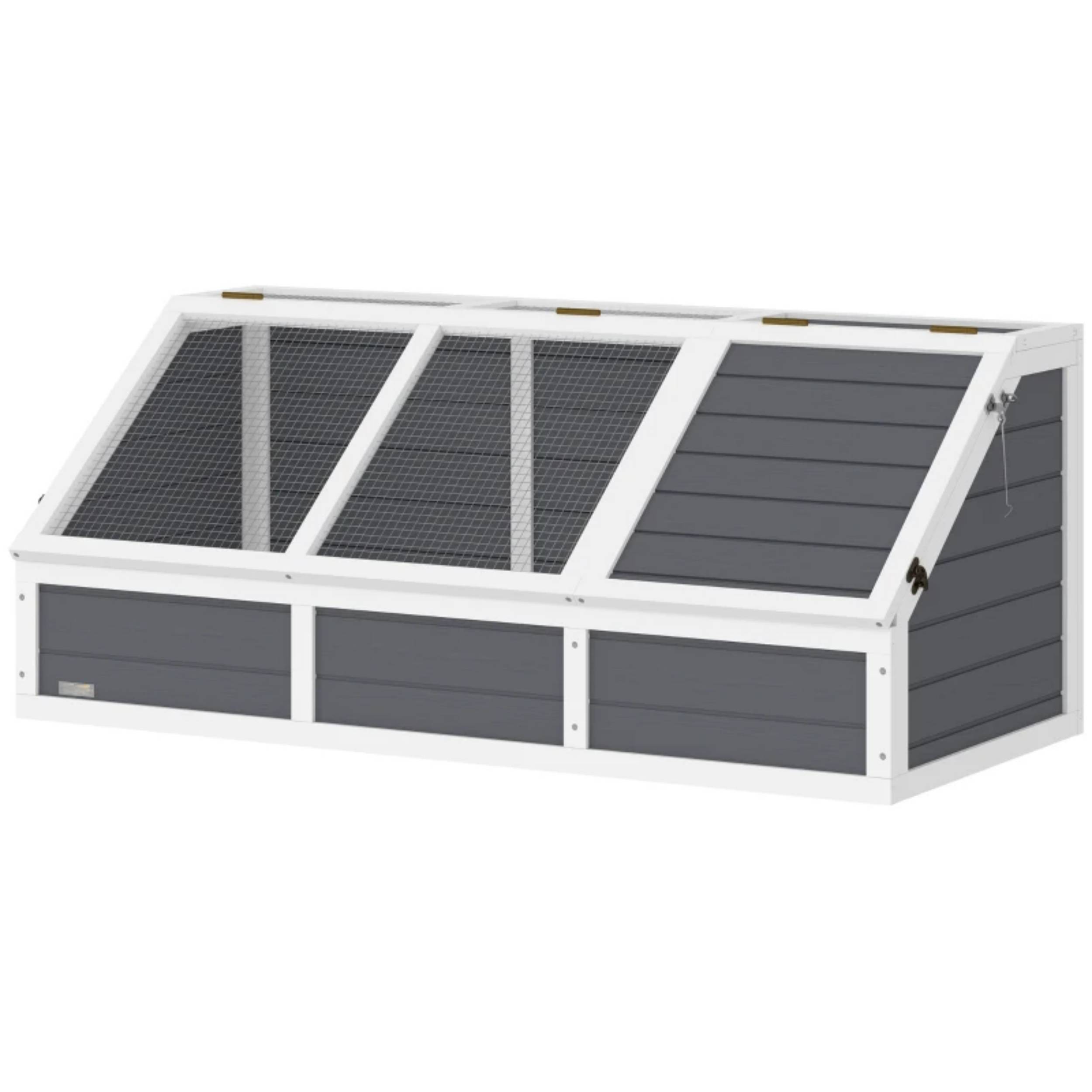 ComfortXL - Maison pour tortue bois acier 120 x 55 x 50 cm gris clair pour tortues et lapins avec 2 zones sécurisées - Image 6
