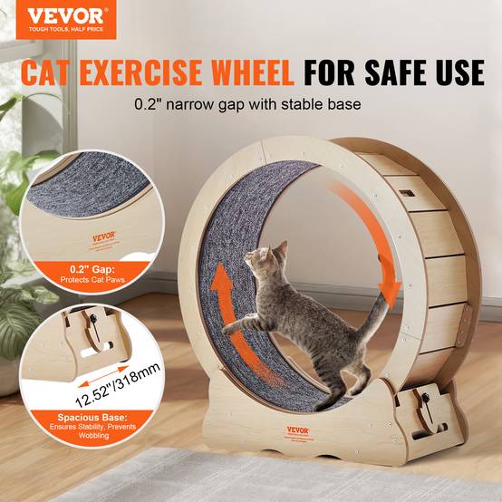 VEVOR Roue exercice chat 750mm, tapis roulant amovible, pour course/entraînement intérieur, convient à la plupart. - Image 2