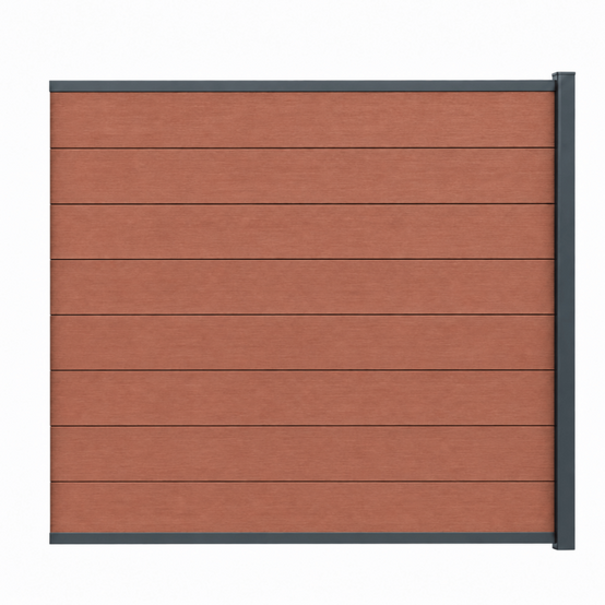 kit extension complet pour clôture composite 1,50 ML x 1,80 H (3 coloris) - Coloris - Brun rouge, Hauteur - 180 cm, Longueur - 150 cm - Image 1