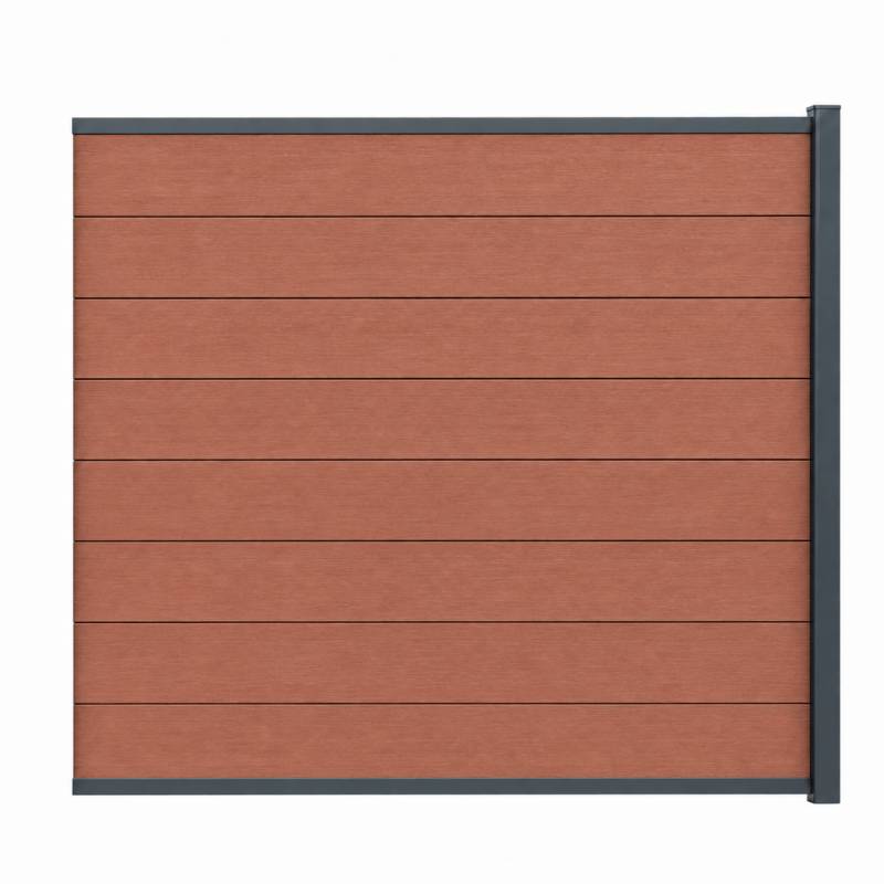 kit extension complet pour clôture composite 1,50 ML x 1,80 H (3 coloris) - Coloris - Brun rouge, Hauteur - 180 cm, Longueur - 150 cm - Image 1