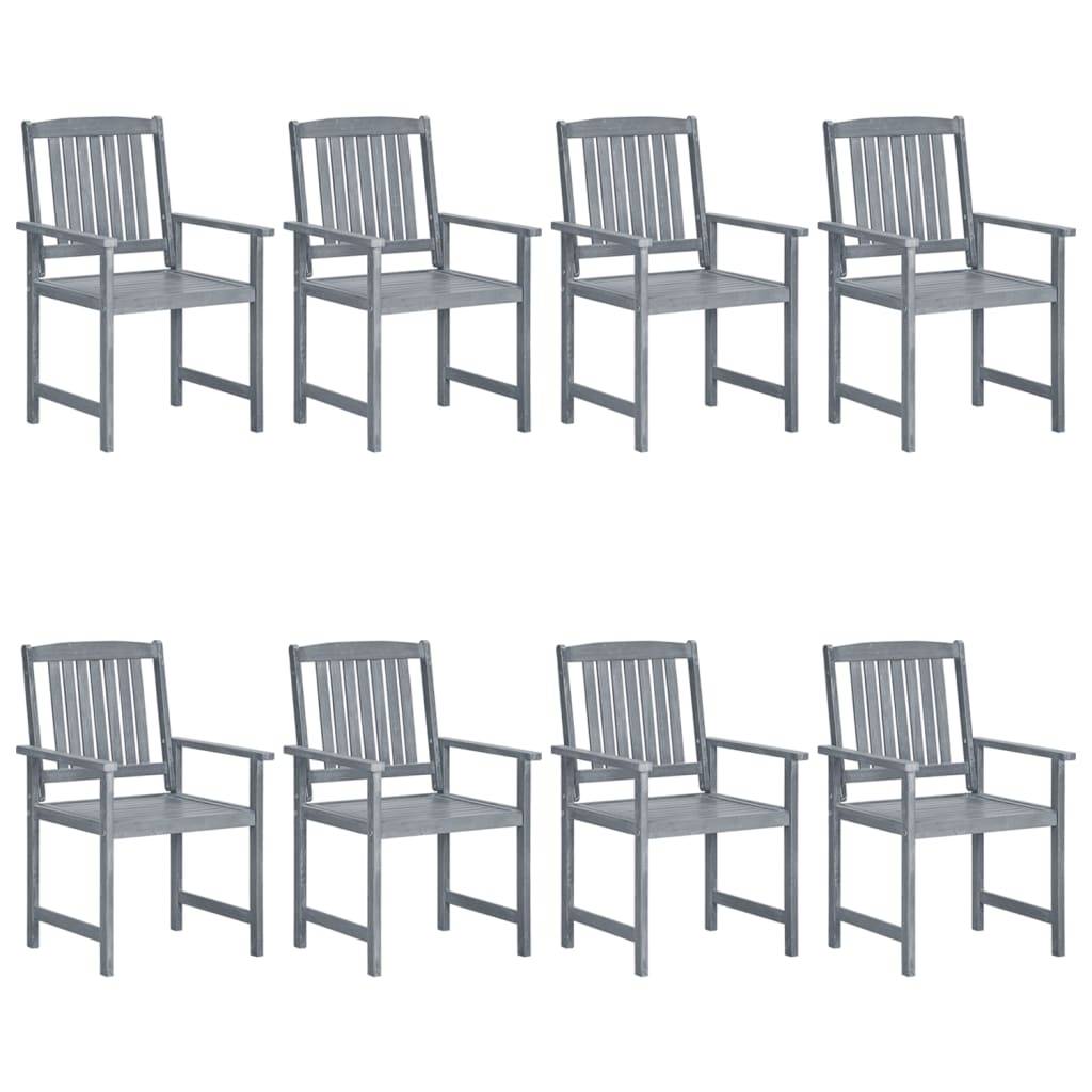 Chaises de jardin bois acacia massif gris 61 x 57 x 92 cm - PANGIVO - Image 3