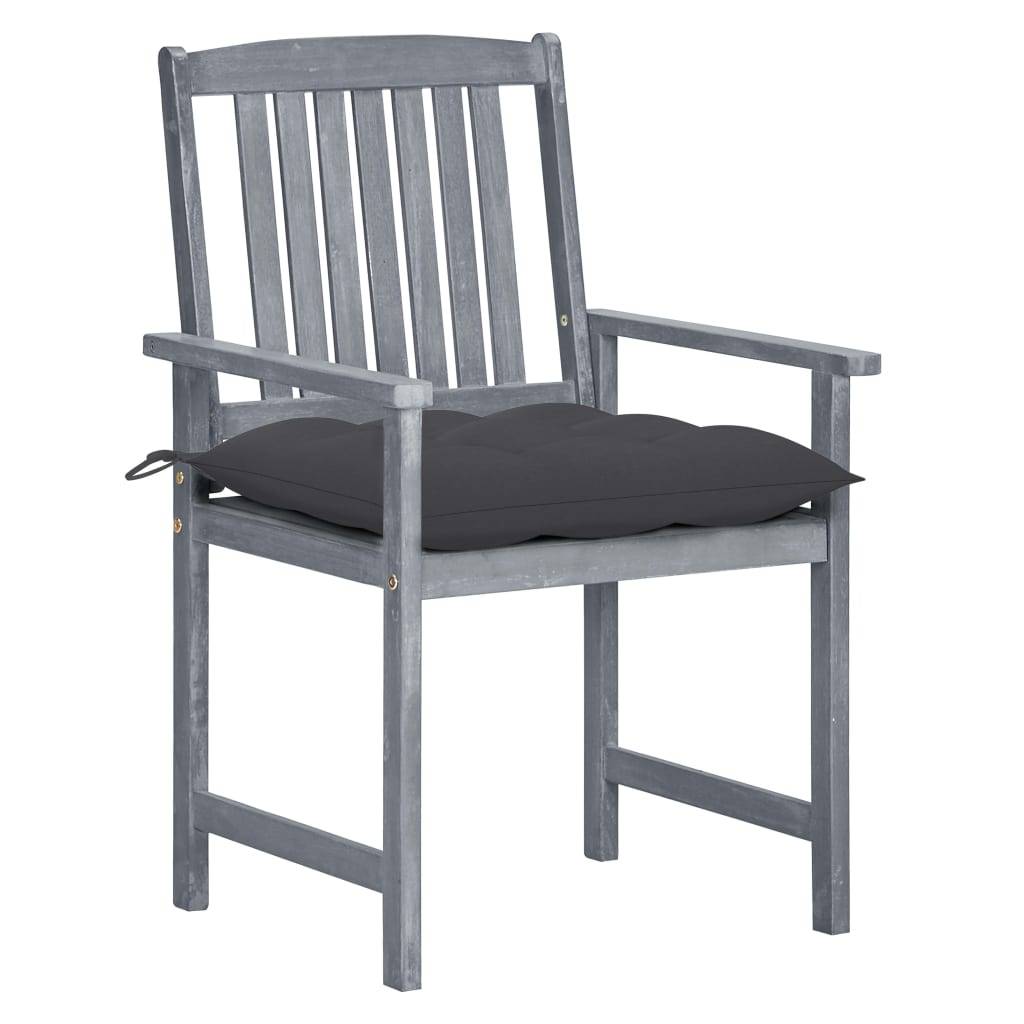 Chaises de jardin bois acacia massif gris 61 x 57 x 92 cm - PANGIVO - Image 2