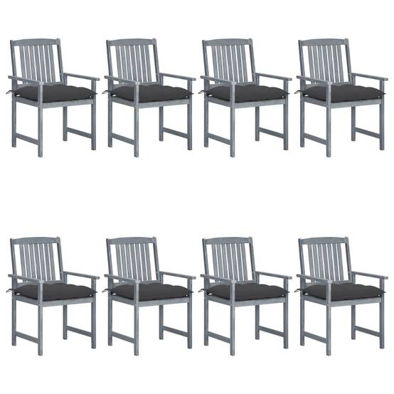 Chaises de jardin bois acacia massif gris 61 x 57 x 92 cm - PANGIVO - Image 1