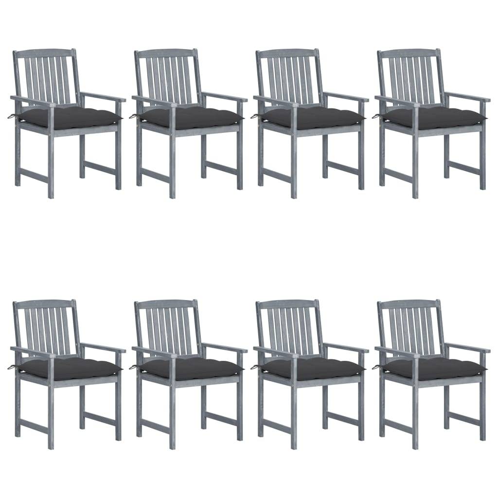 Chaises de jardin bois acacia massif gris 61 x 57 x 92 cm - PANGIVO - Image 1