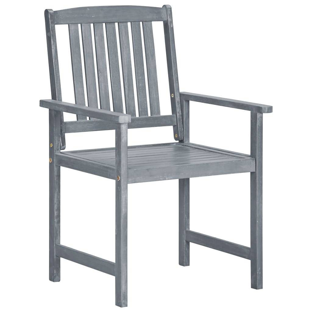 Chaises de jardin bois acacia massif gris 61 x 57 x 92 cm - PANGIVO - Image 4