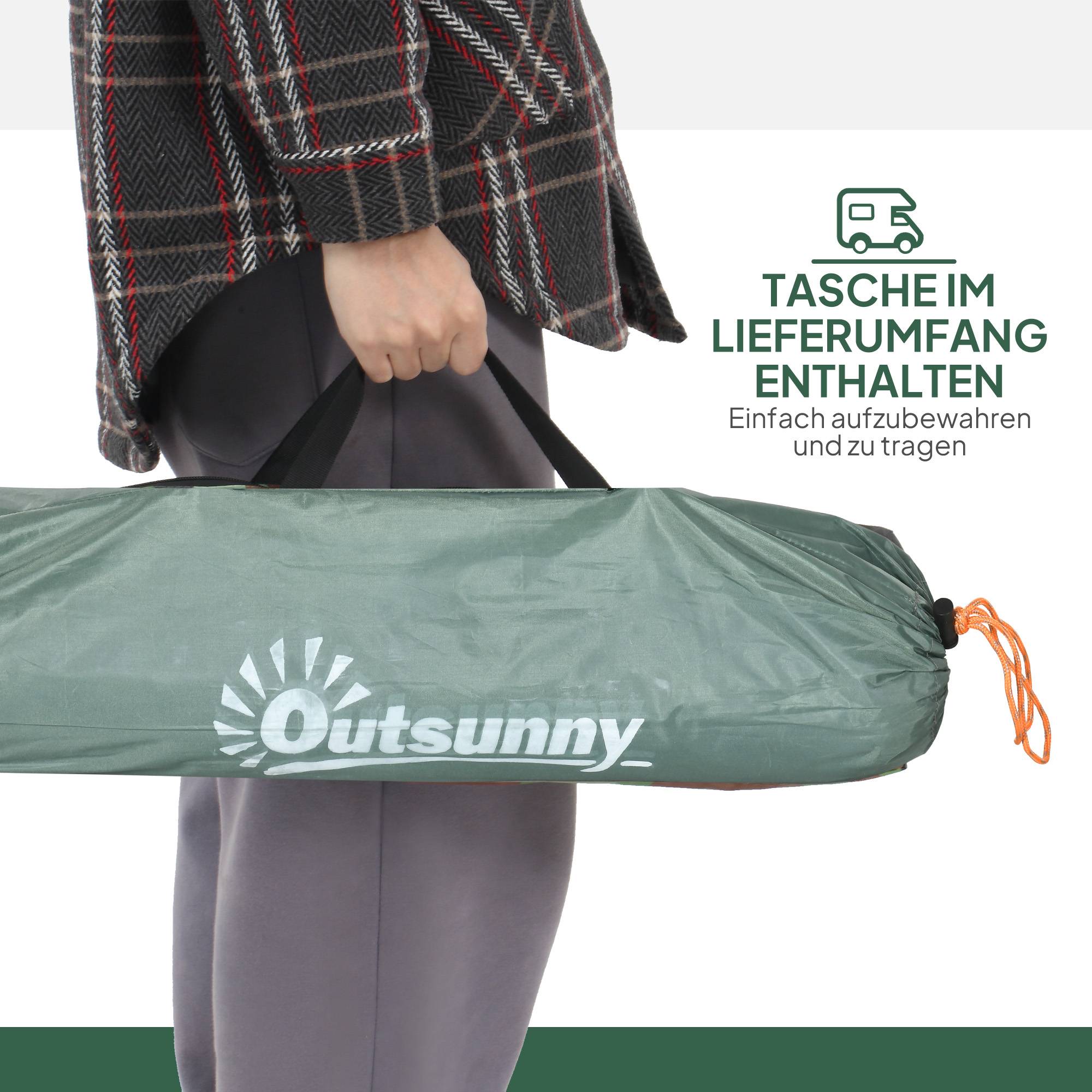 ComfortXL - Tente camping 2 personnes dôme polyester vert foncé 206 x 185 x 120 cm randonnée légère avec sac de transport - Image 6