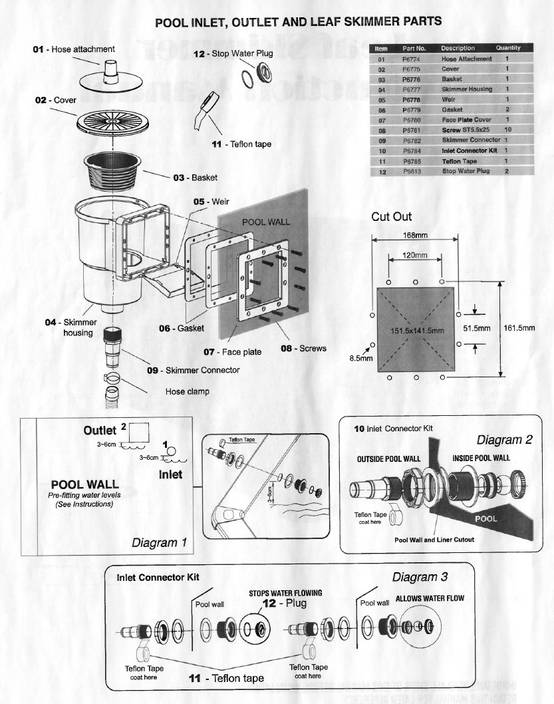 Water Clip - Waterclip - Ensemble skimmer + refoulement piscine 15x14cm Piscines Water Clip - Image 4