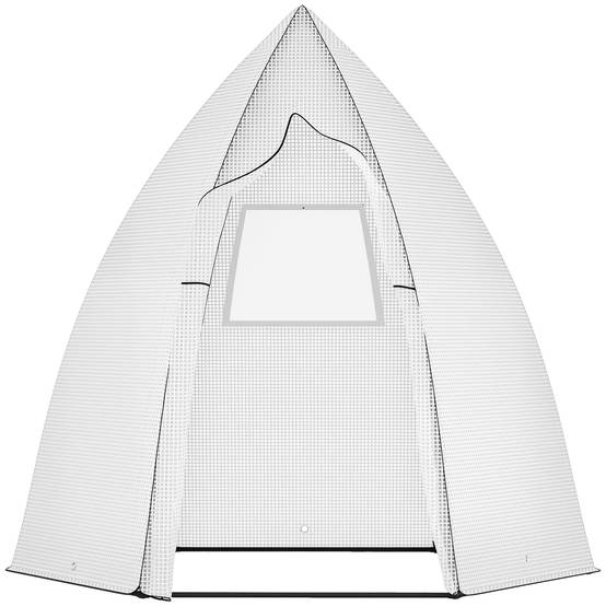 Tente hivernage métal PE pour plantes tropicales protection froid 160x140x180cm blanc - ComfortXL Outdoor Living - Image 1
