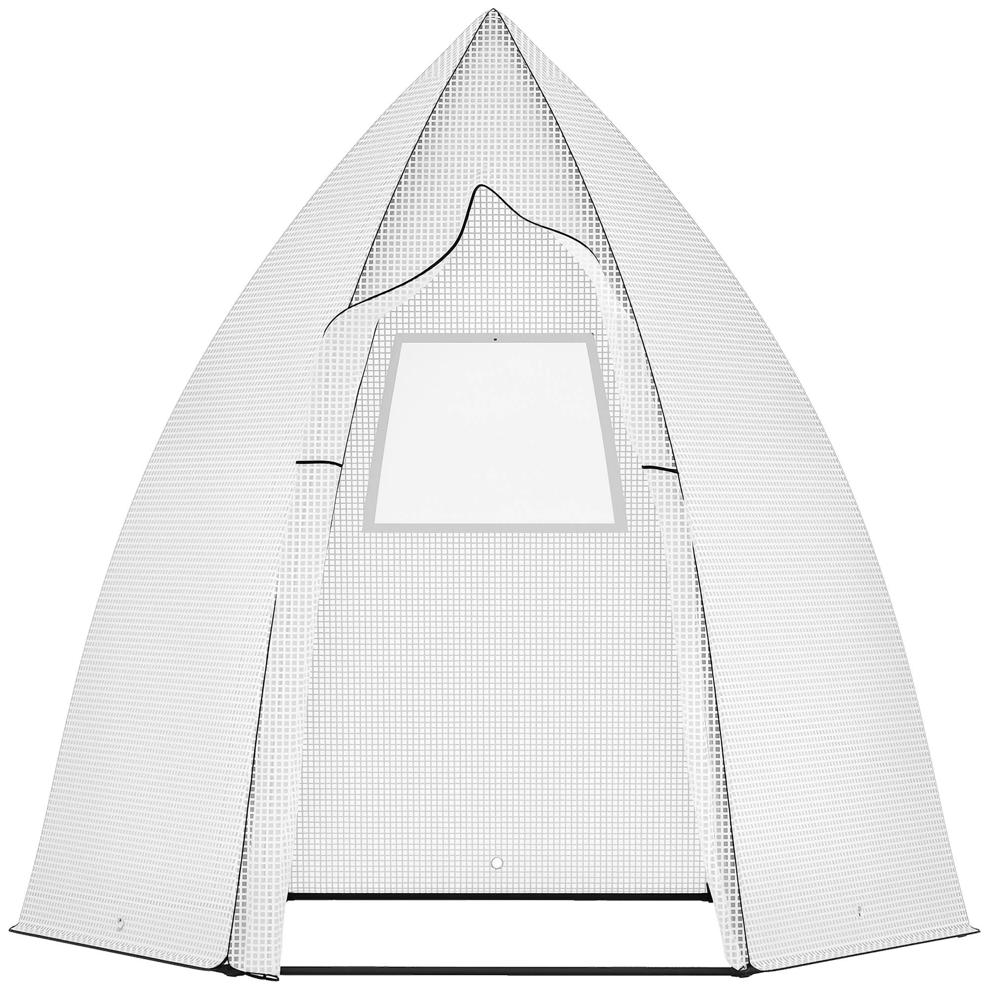 Tente hivernage métal PE pour plantes tropicales protection froid 160x140x180cm blanc - ComfortXL Outdoor Living - Image 1