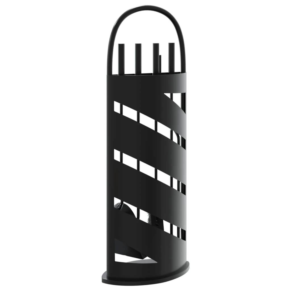 Set Serviteur de Cheminée Acier 5 Pièces pour Foyer Entretien du Feu 66 cm Noir - ComfortXL Outdoor Living - Image 6