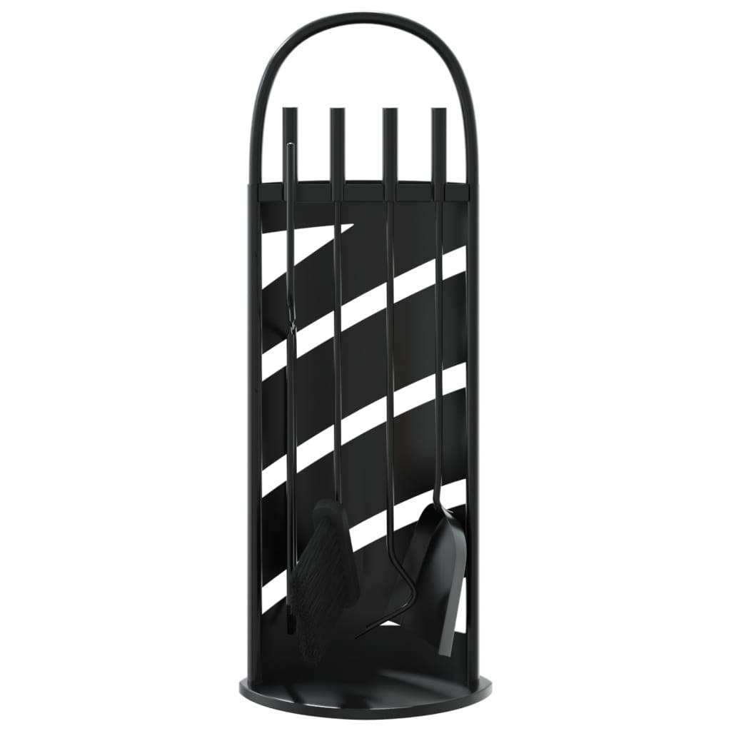 Set Serviteur de Cheminée Acier 5 Pièces pour Foyer Entretien du Feu 66 cm Noir - ComfortXL Outdoor Living - Image 4