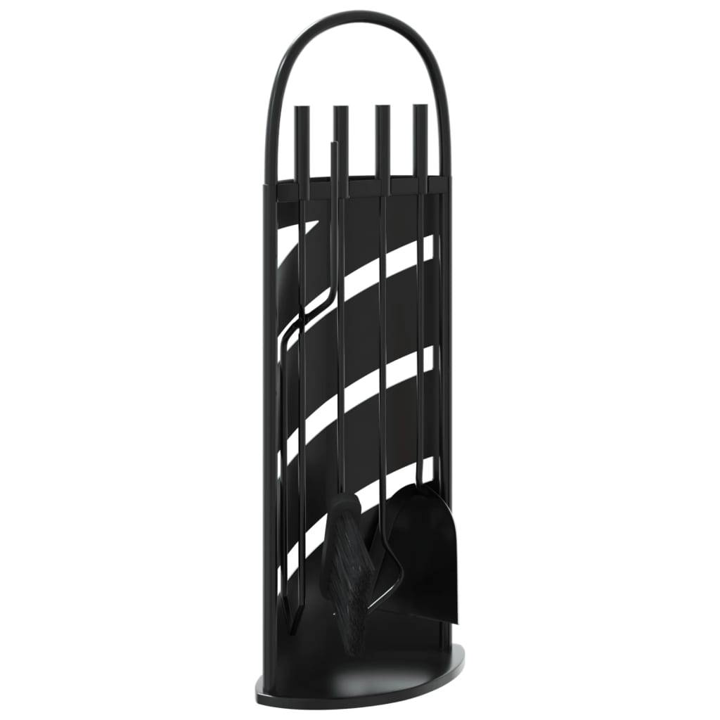 Set Serviteur de Cheminée Acier 5 Pièces pour Foyer Entretien du Feu 66 cm Noir - ComfortXL Outdoor Living - Image 2