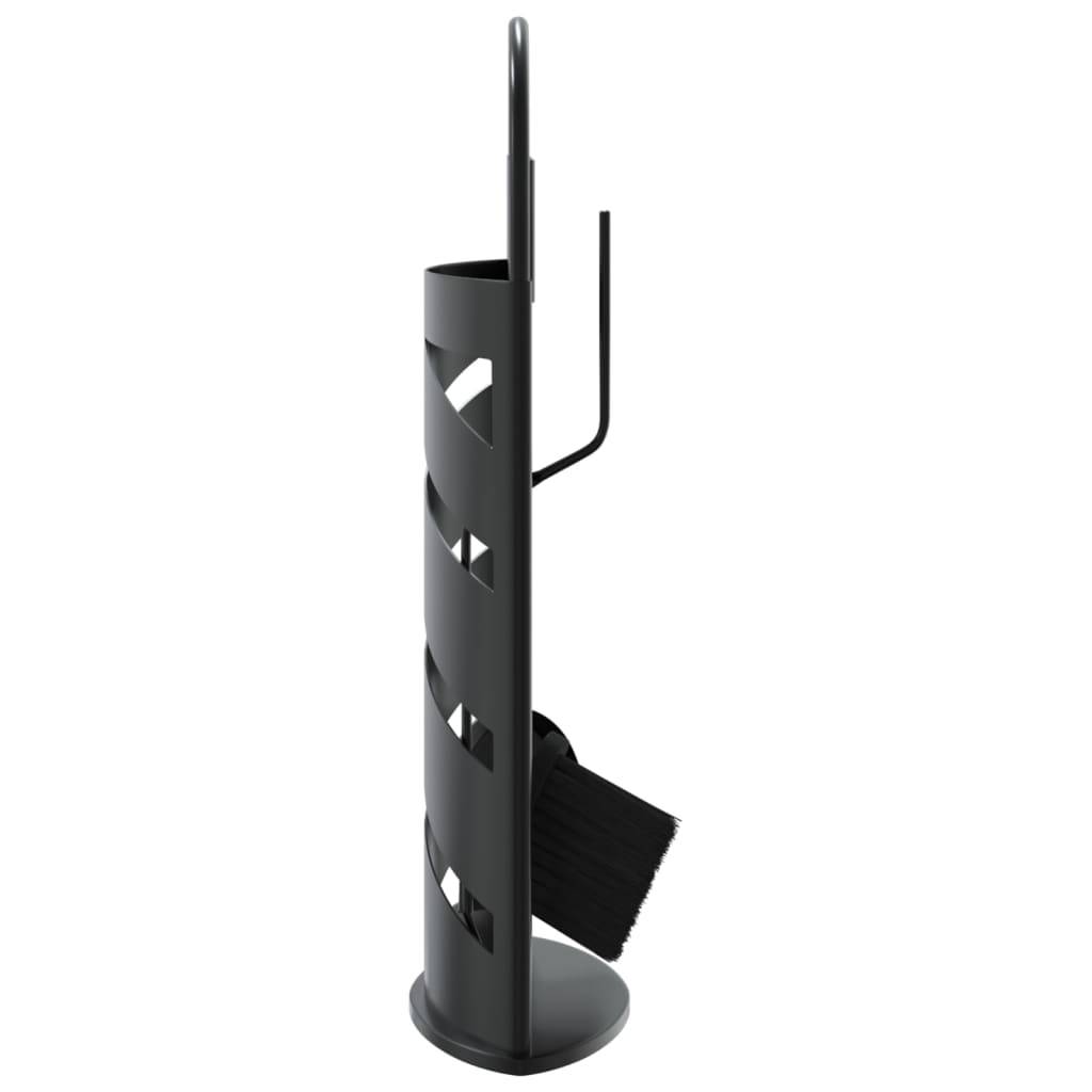 Set Serviteur de Cheminée Acier 5 Pièces pour Foyer Entretien du Feu 66 cm Noir - ComfortXL Outdoor Living - Image 5