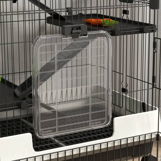 Cage pour petits animaux métal et plastique noir 182 x 81 x 114 cm - PANGIVO - Image 10