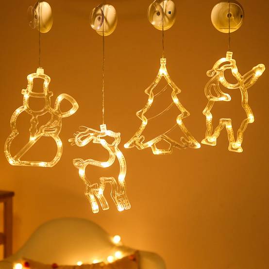 Lumières de Noël d'intérieur, lumières à ventouse, lumières suspendues décoratives de Noël, étanches IP42, adaptées aux fêtes, aux chambres, (cerf) - Image 8