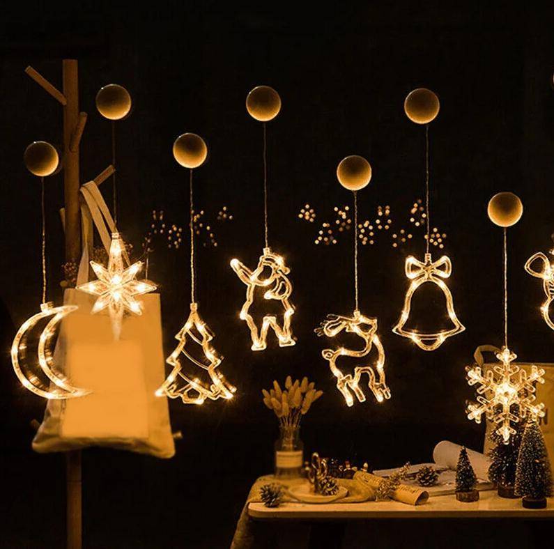Lumières de Noël d'intérieur, lumières à ventouse, lumières suspendues décoratives de Noël, étanches IP42, adaptées aux fêtes, aux chambres, (cerf) - Image 5