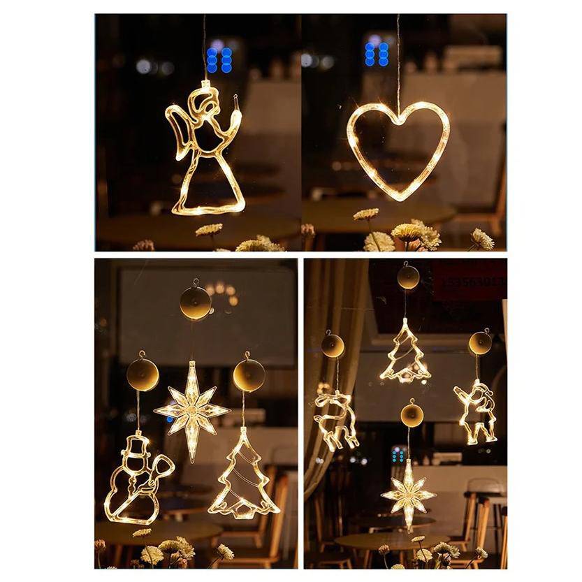 Lumières de Noël d'intérieur, lumières à ventouse, lumières suspendues décoratives de Noël, étanches IP42, adaptées aux fêtes, aux chambres, (cerf) - Image 3