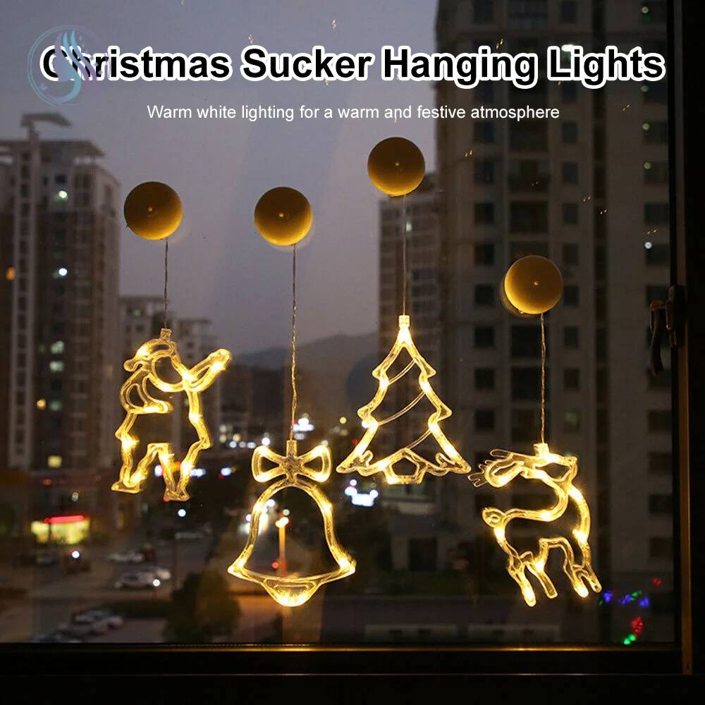 Lumières de Noël d'intérieur, lumières à ventouse, lumières suspendues décoratives de Noël, étanches IP42, adaptées aux fêtes, aux chambres, (cerf) - Image 7