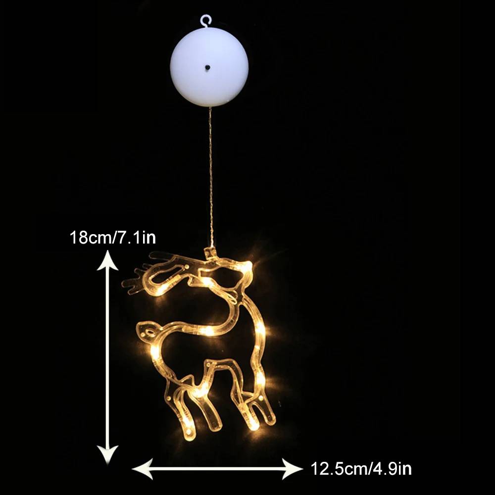 Lumières de Noël d'intérieur, lumières à ventouse, lumières suspendues décoratives de Noël, étanches IP42, adaptées aux fêtes, aux chambres, (cerf) - Image 2