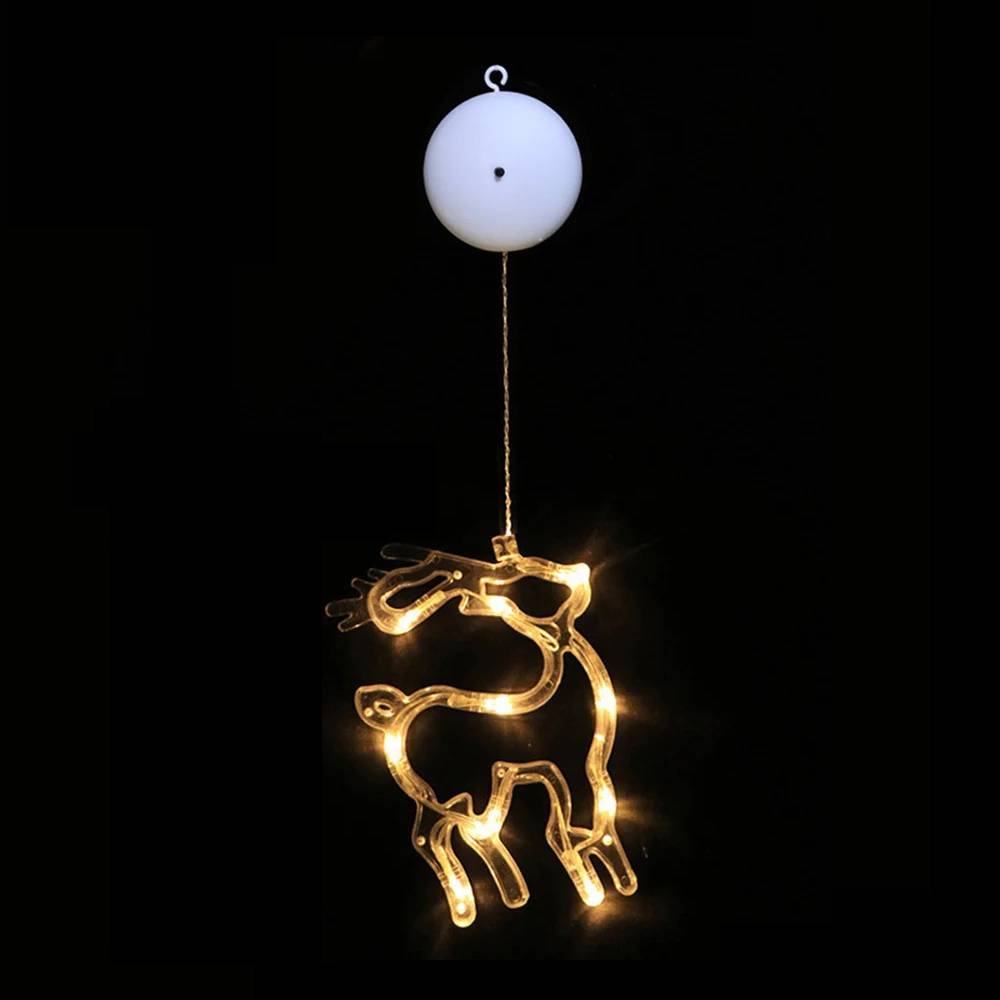 Lumières de Noël d'intérieur, lumières à ventouse, lumières suspendues décoratives de Noël, étanches IP42, adaptées aux fêtes, aux chambres, (cerf) - Image 1