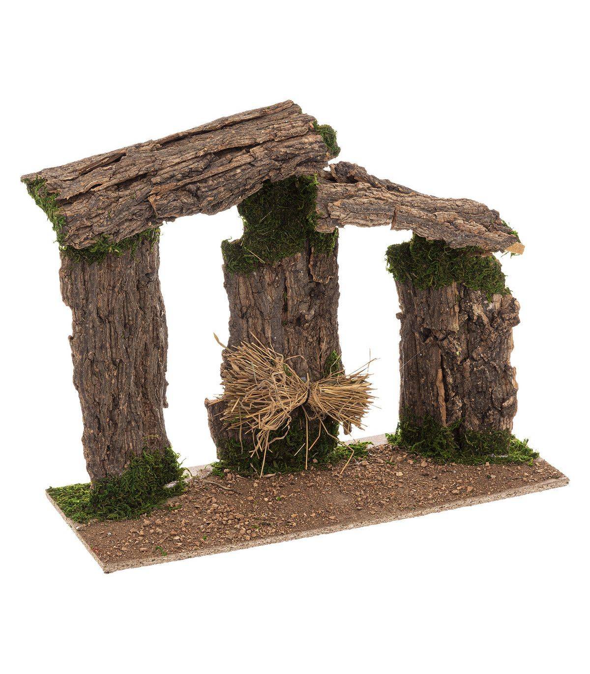 Fééric Lights & Christmas - Crèche de noël lumineuse en bois avec LED H 45 cm