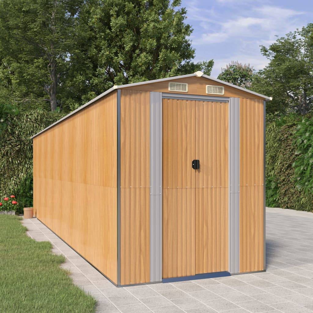 Abri de jardin acier galvanisé marron clair 192 x 689 x 223 cm - PANGIVO - Image 1