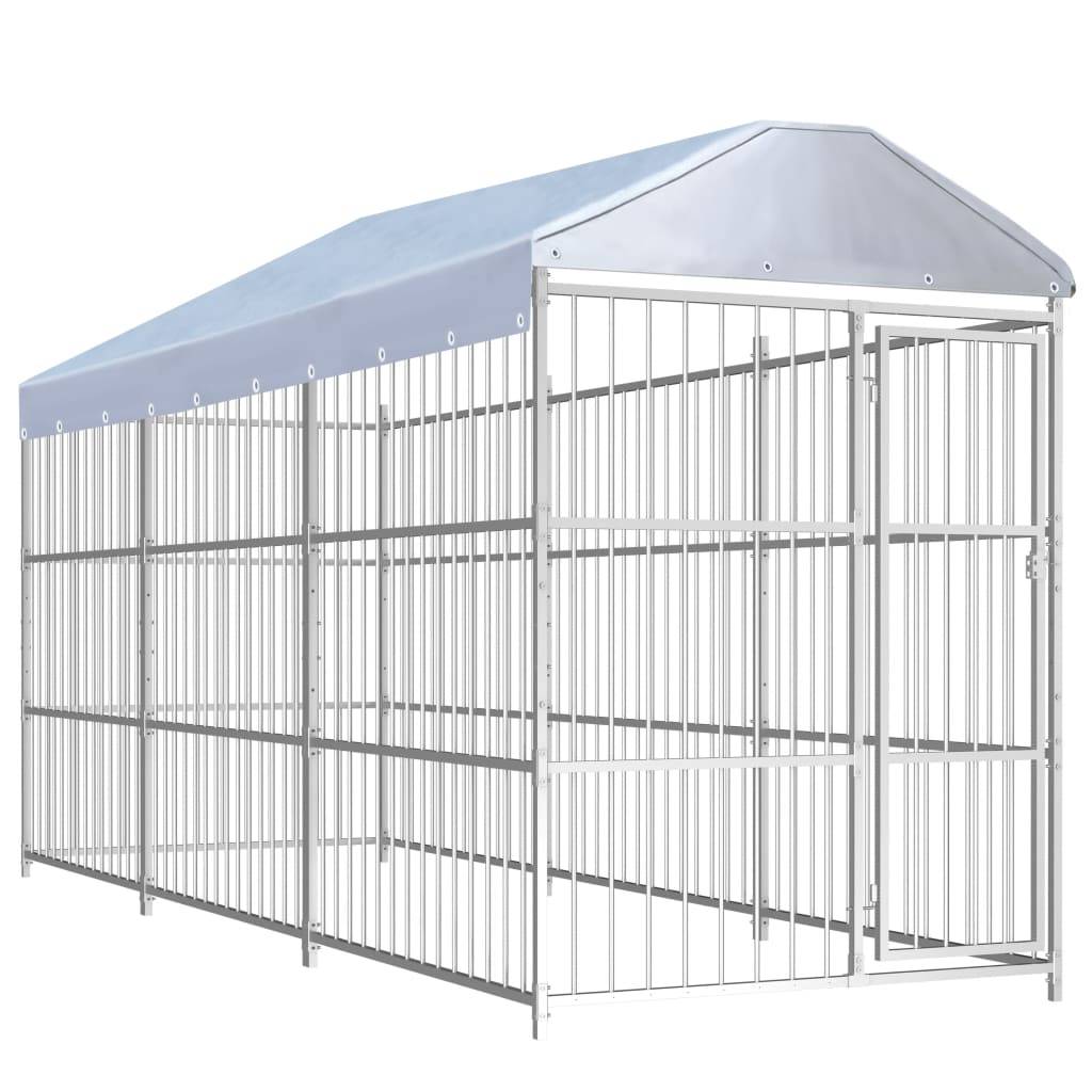Vidaxl - Chenil d'extérieur avec toit pour chiens 450 x 150 x 200 cm vidaXL 144623 - Image 1