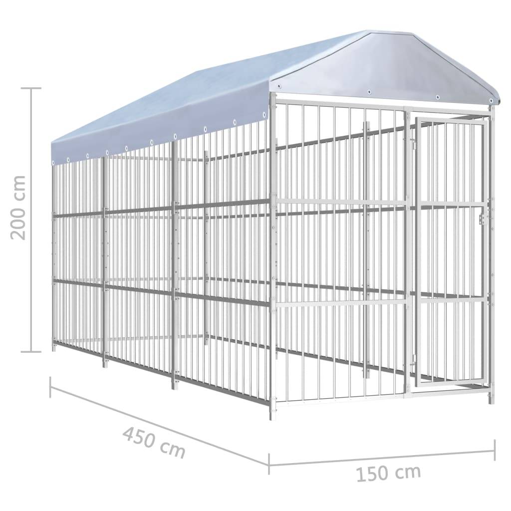 Vidaxl - Chenil d'extérieur avec toit pour chiens 450 x 150 x 200 cm vidaXL 144623 - Image 3