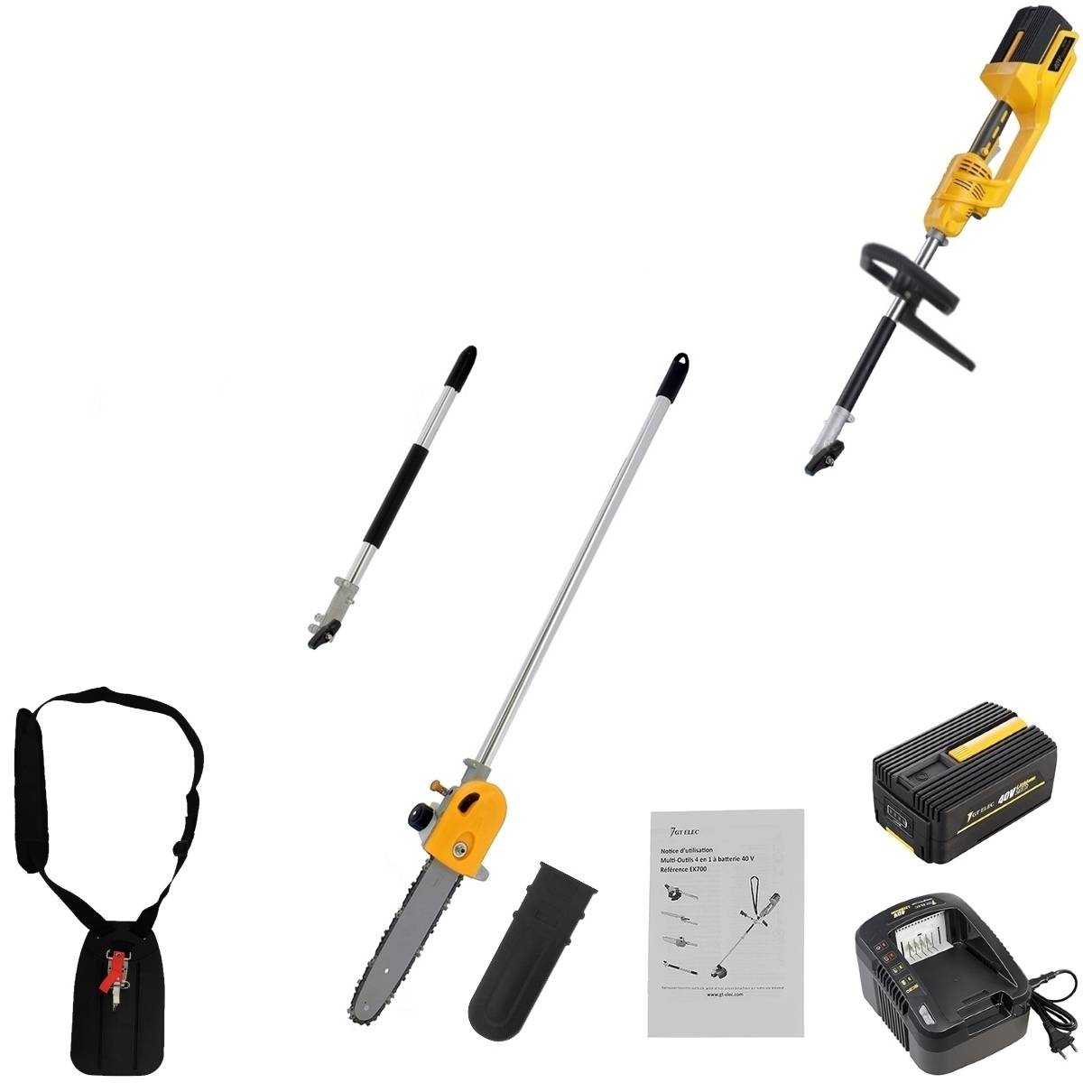 Gt Elec - Élagueuse sur perche sans fil à batterie, 40 V, GT ELEC + batterie 4 Ah + chargeur - GT ELEC - Image 4