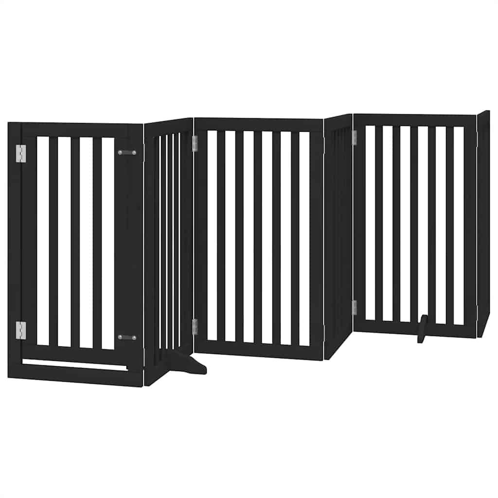 Barrière pour chien bois noir 600 x 2 x 90 cm - PANGIVO - Image 3