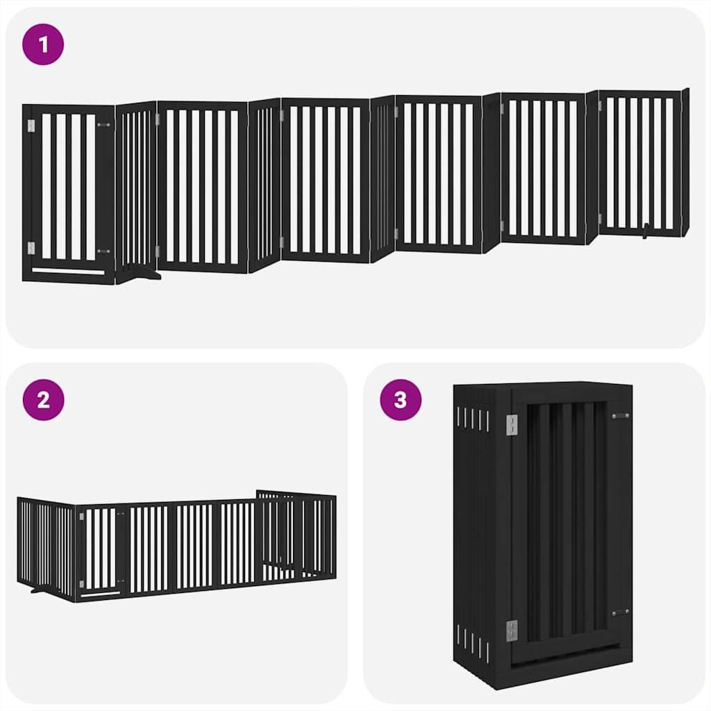 Barrière pour chien bois noir 600 x 2 x 90 cm - PANGIVO - Image 5