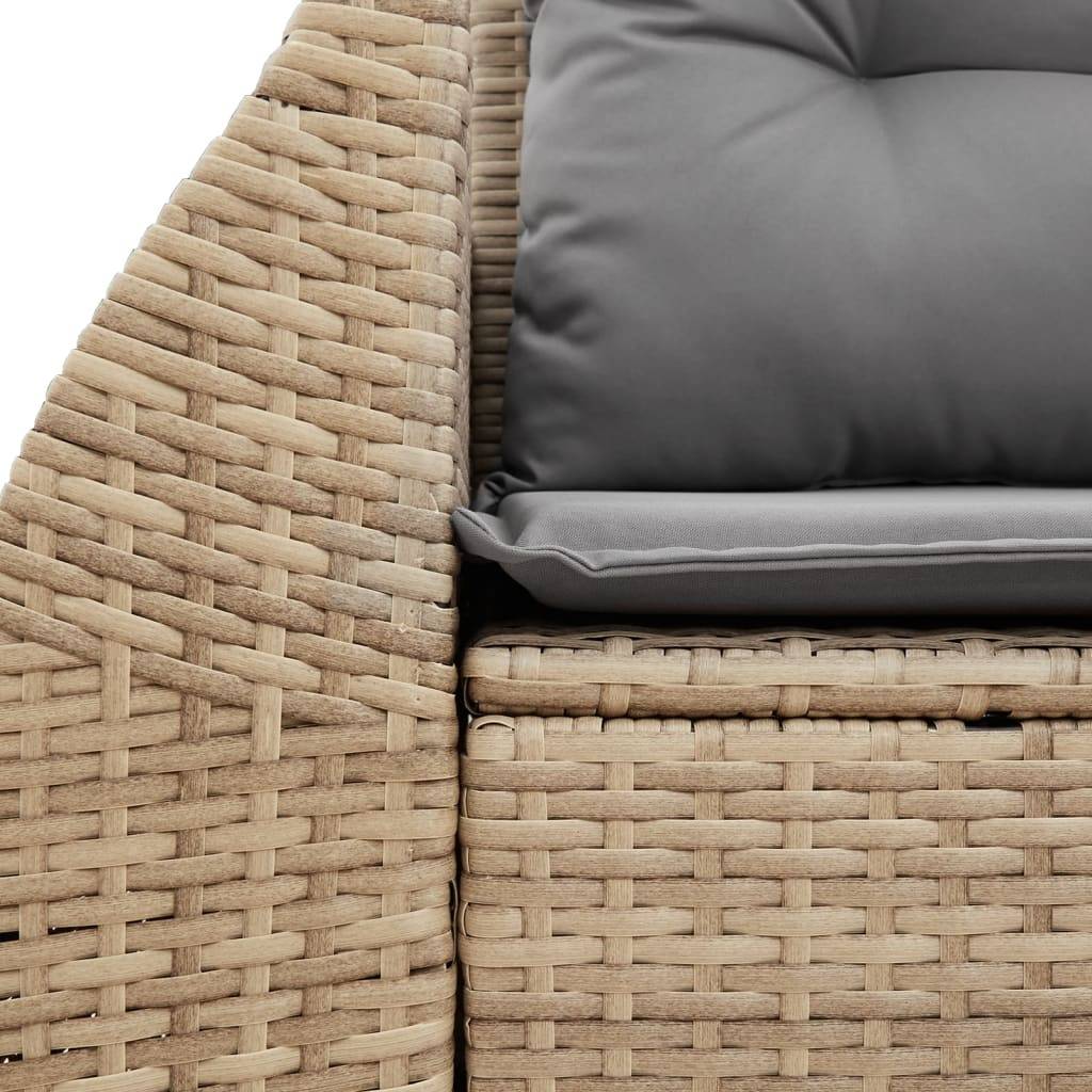 ComfortXL - Canapé Extérieur 2 Places Résine Beige Tablette Rabattable et Coussins Gris Clair – ComfortXL Outdoor Living - Image 8