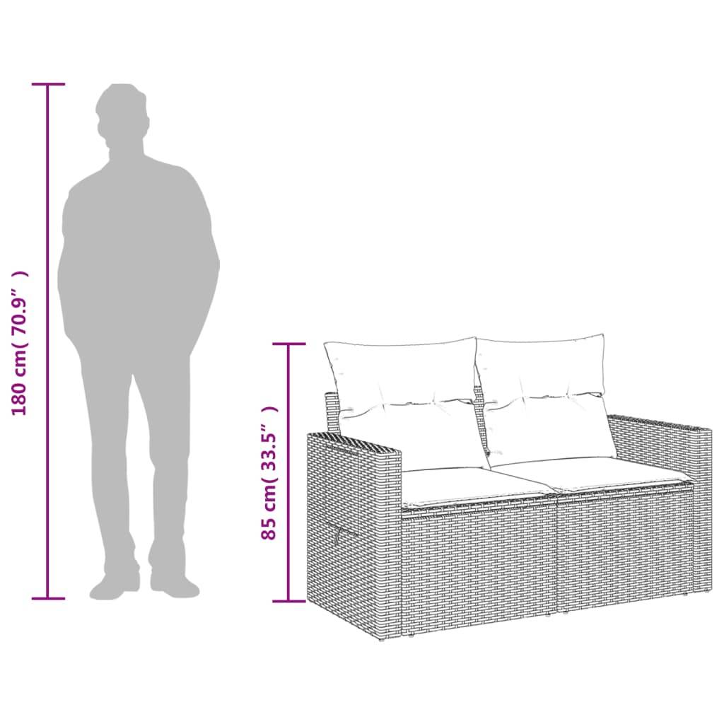 ComfortXL - Canapé Extérieur 2 Places Résine Beige Tablette Rabattable et Coussins Gris Clair – ComfortXL Outdoor Living - Image 10