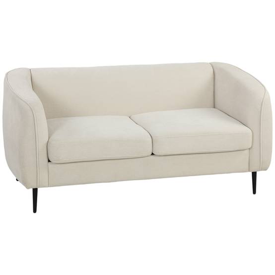Canapé 2 places en velours, canapé de salon moderne 160 cm, assise large rembourrée, coussin épais à ressorts, beige - Image 1