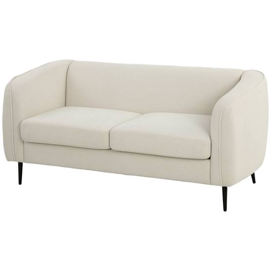 Canapé 2 places en velours, canapé de salon moderne 160 cm, assise large rembourrée, coussin épais à ressorts, beige - Image 2