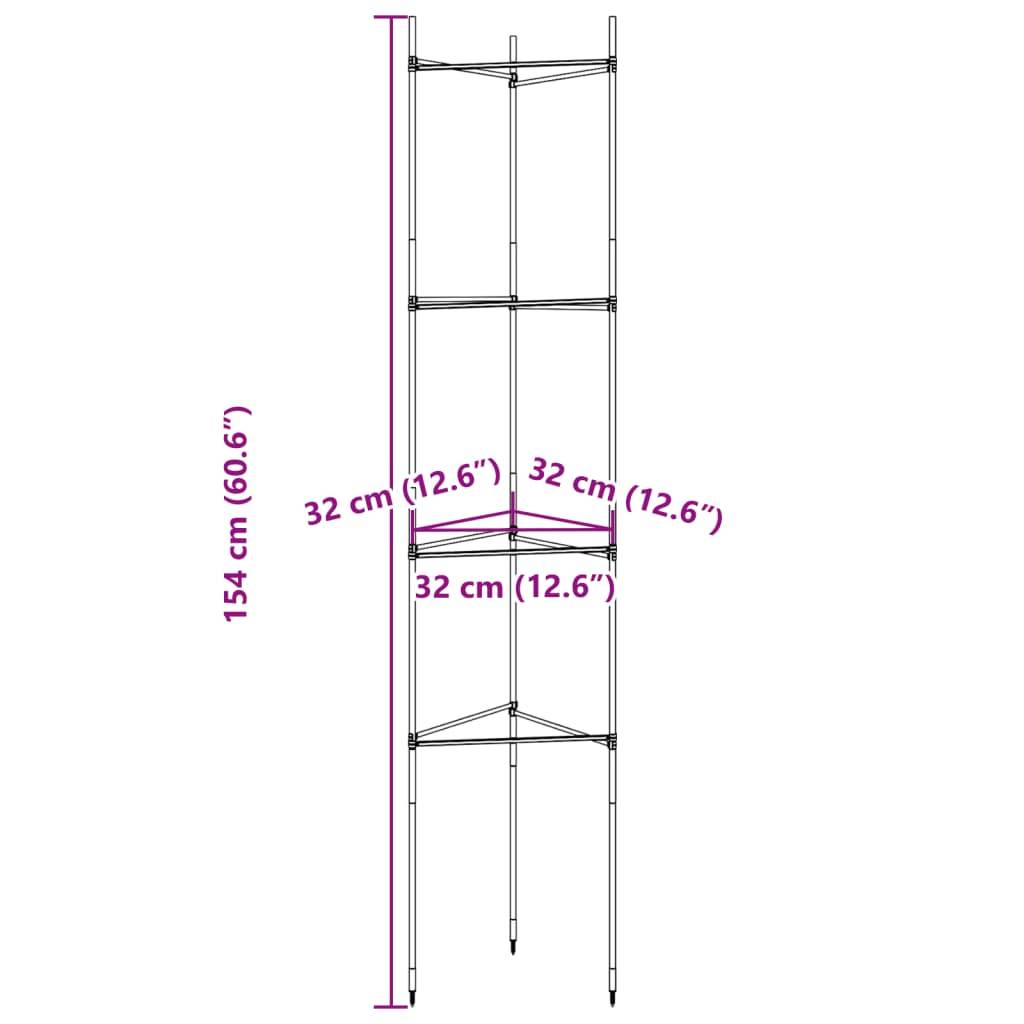 Lot de 8 Tuteurs Hauts pour Tomates Acier Structure de Soutien Robuste pour Potager Serre 154 cm – ComfortXL Outdoor Living - Image 8