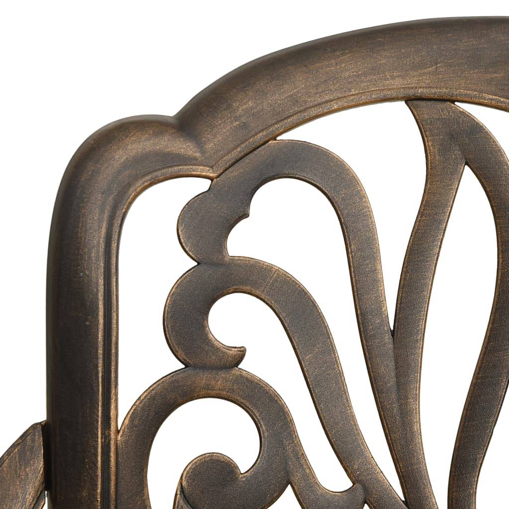 Helloshop26 - Ensemble de bistro jardin meuble extérieur terrasse 3 pièces aluminium coulé bronze - Image 6