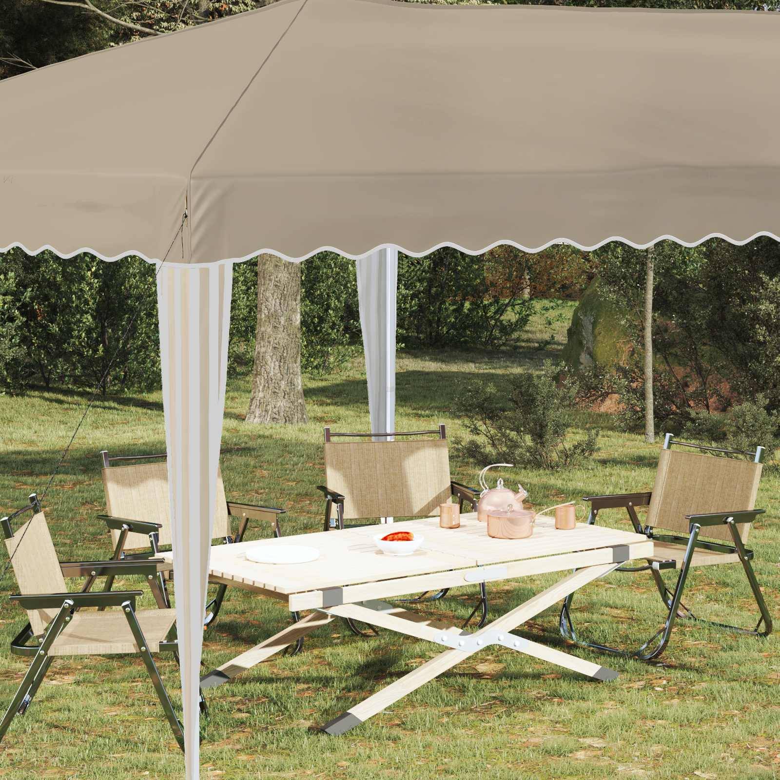 ComfortXL - Tente de réception acier pour terrasse hauteur réglable pliante 575x290cm crème - ComfortXL Outdoor Living - Image 3