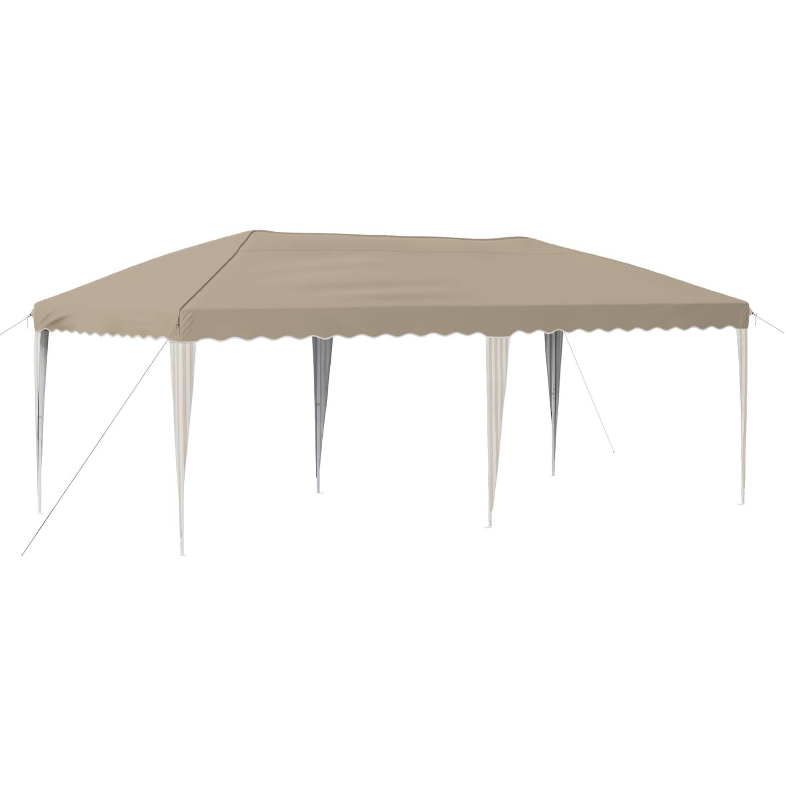 ComfortXL - Tente de réception acier pour terrasse hauteur réglable pliante 575x290cm crème - ComfortXL Outdoor Living - Image 2