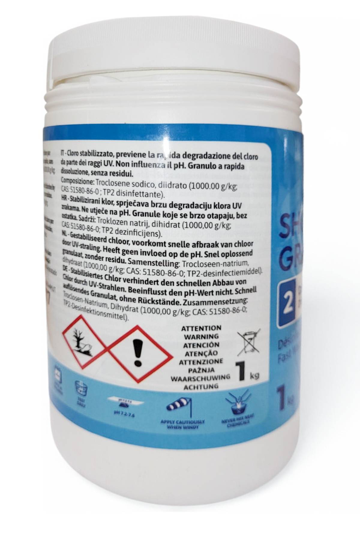 Chlore Stabilisé en Granulés Dissolution Rapide 1kg - LIFE - LIF-500-0004 - Image 2