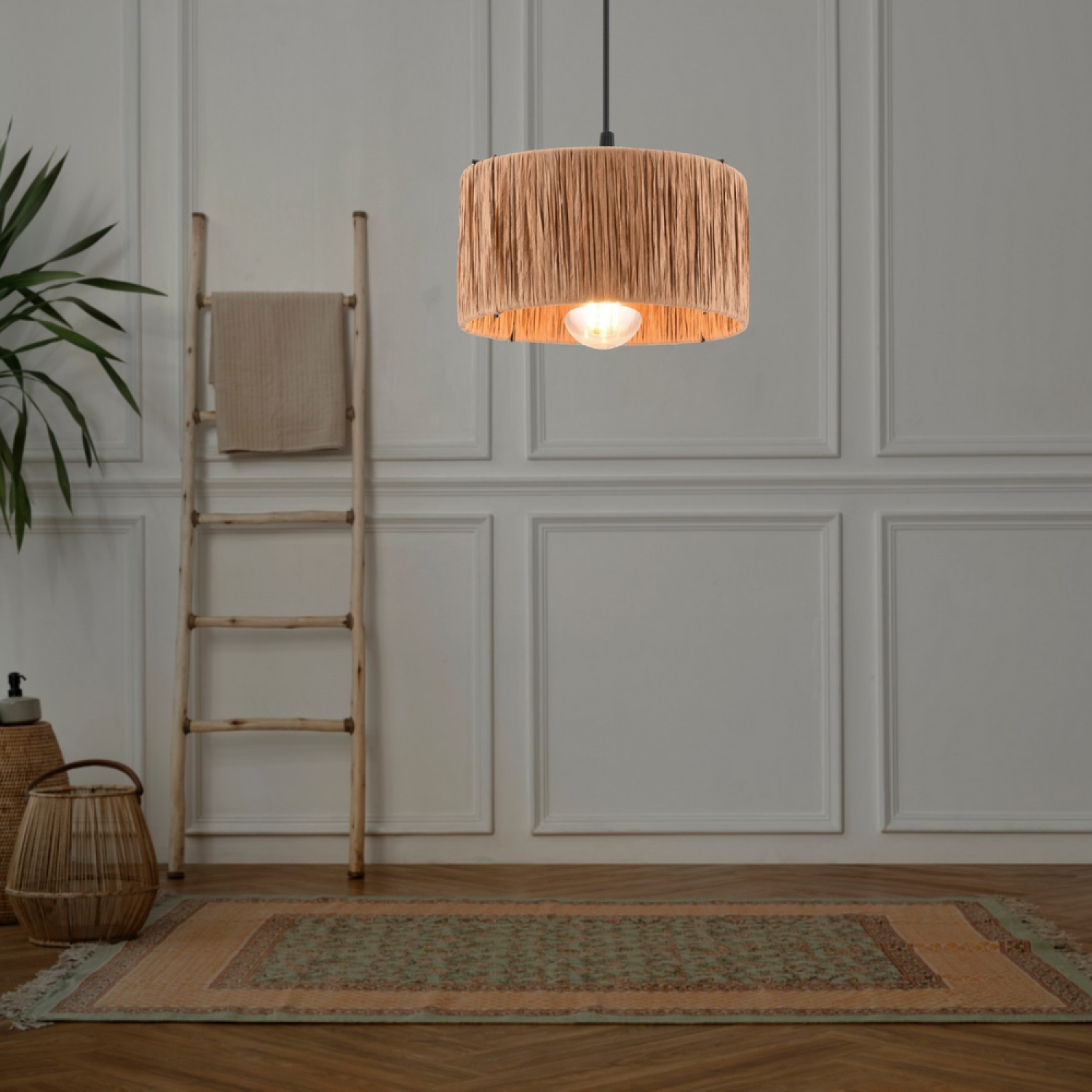 Concept Usine - Suspension filaire en raphia et métal CLARISSE - Image 2