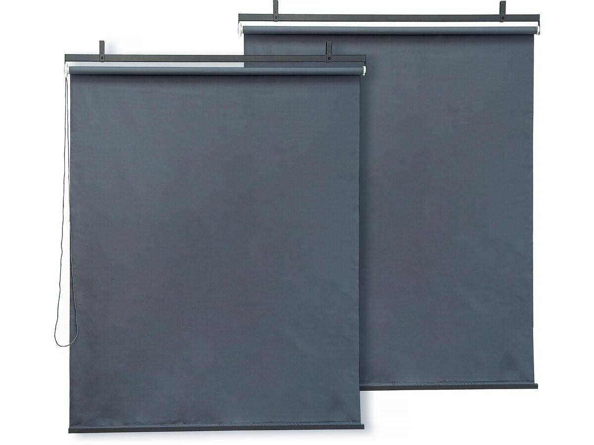 Lot De 2 Stores Rétractables Pergola - 124 X 225 Cm - Gris Anthracite -habitat Et Jardin - Image 1