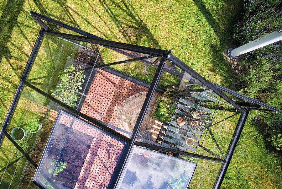 Halls - Serre en verre horticole 11,2 m² ICON 8 + embase, noir - Halls - Image 3