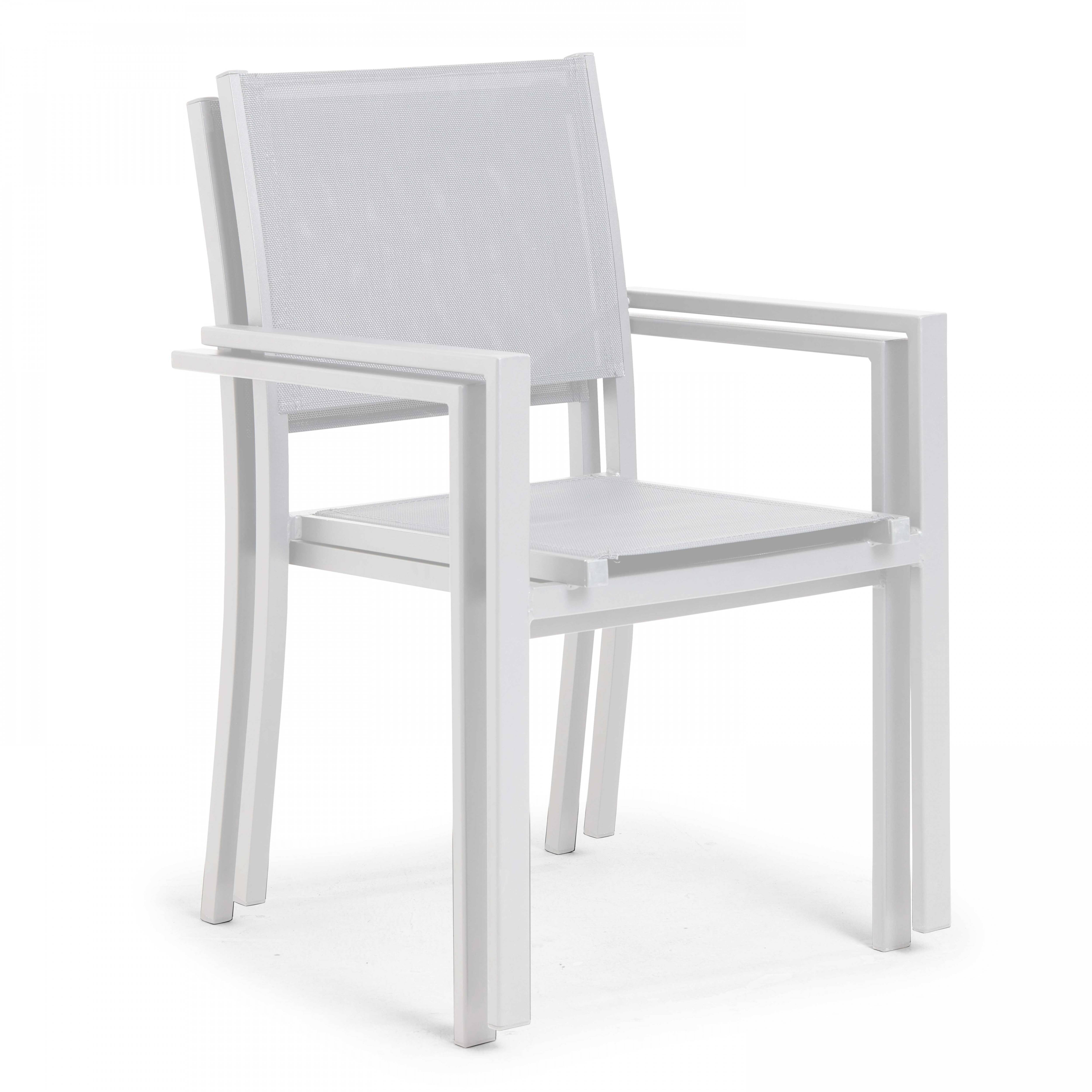 Oviala - Fauteuil de jardin aluminium et textilène blanc Nice - Oviala - Image 4