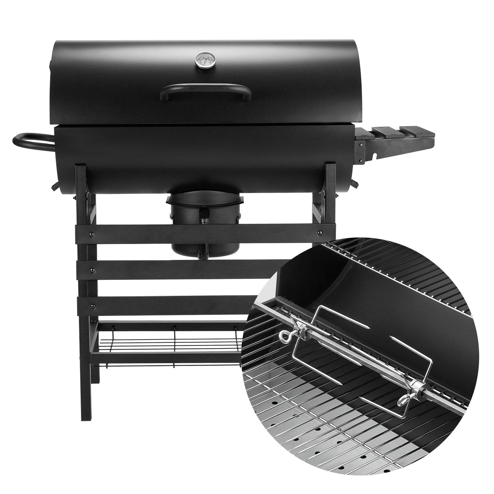 Grand barbecue, charbon de bois, avec grille à poulet, gants, clip - Image 2