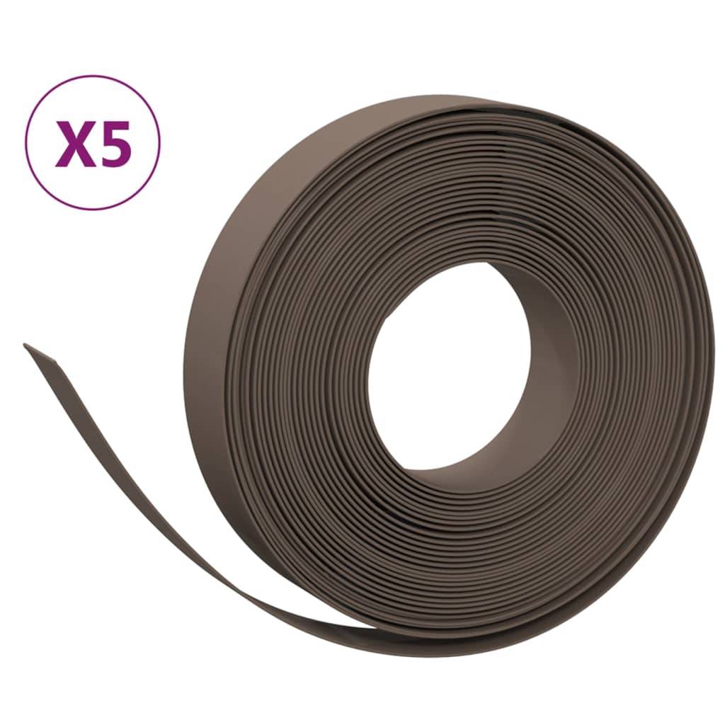 Bordure pelouse flexible plastique PE création allées parterres 5pcs 10mx10cm marron - ComfortXL Outdoor Living - Image 2