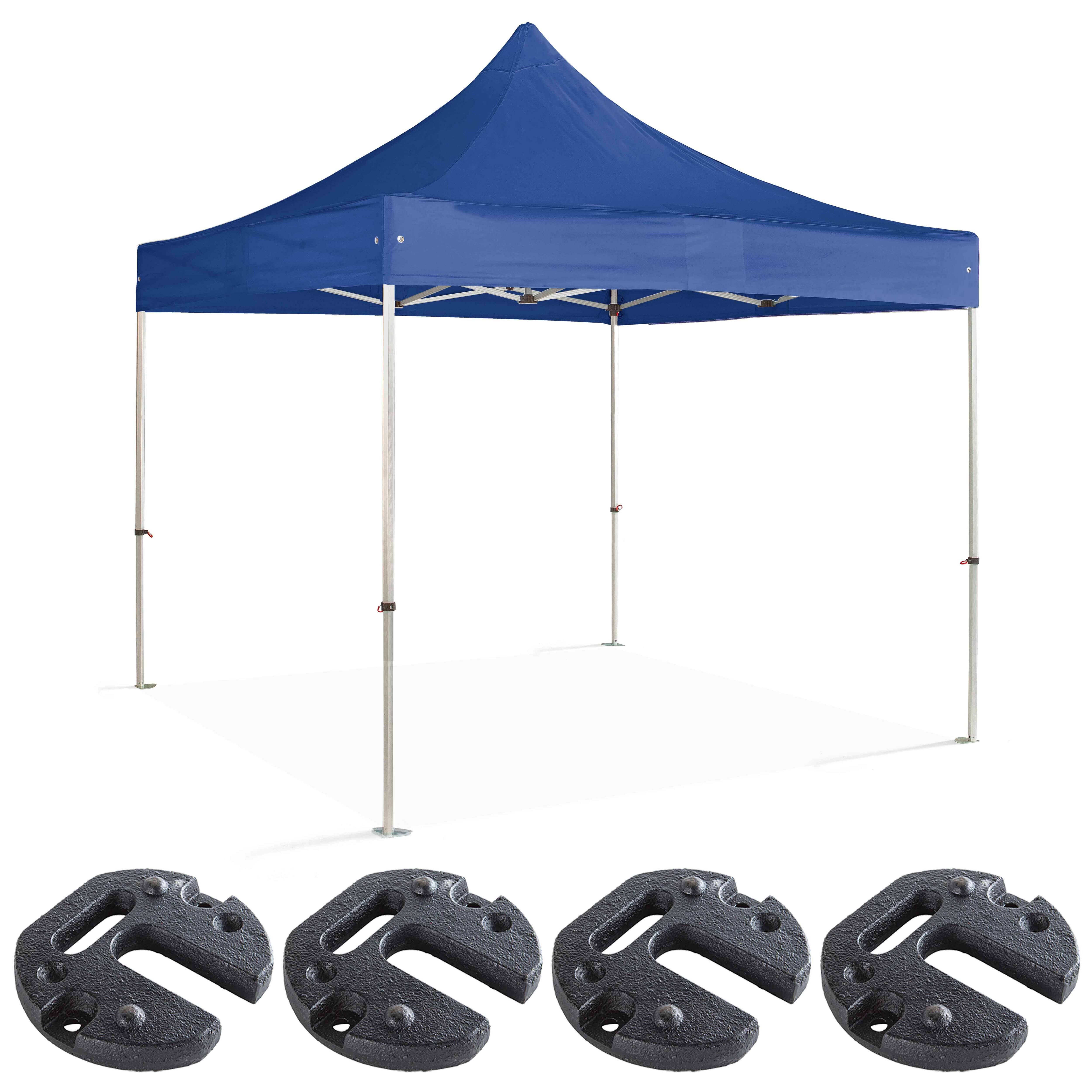 Oviala - Tente pliante 3x3m  et 4 poids de lestage bleu PRO 40 - Oviala - Image 1