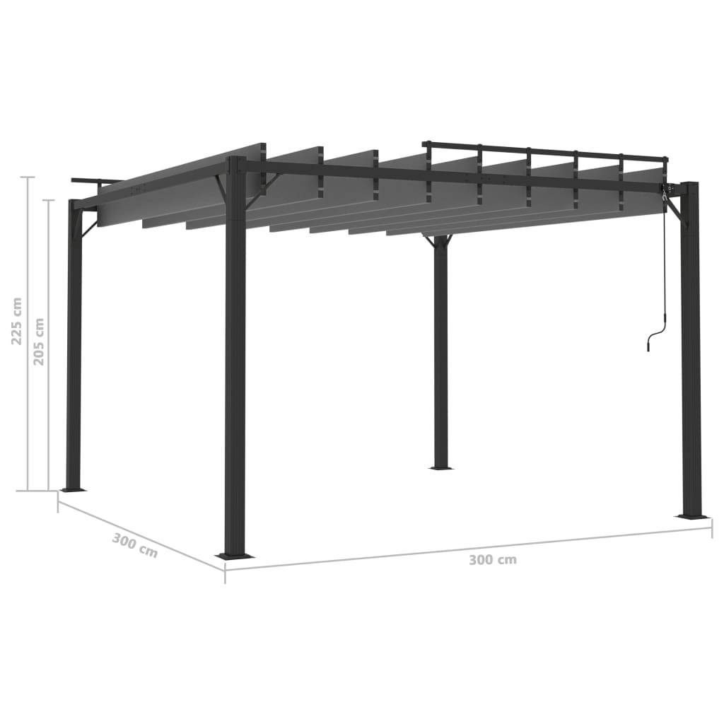 PANGIVO - Tonnelle aluminium et tissu anthracite 300 x 300 x 225 cm - PANGIVO - Image 8
